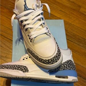 Jordan Air Retro Sneakers in White and Blue